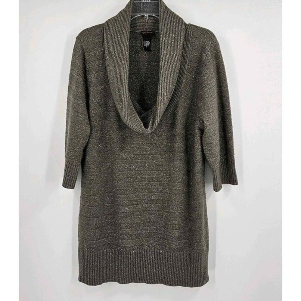 Torrid Gray Sparkle Silver Tone Cowl Neck Stretch Lightweight Sweater Sz 2X